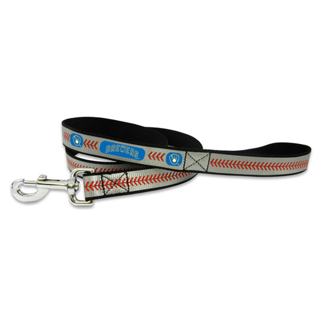 Milwaukee Brewers Pet Leash Reflective Baseball Size Large Retro Logo