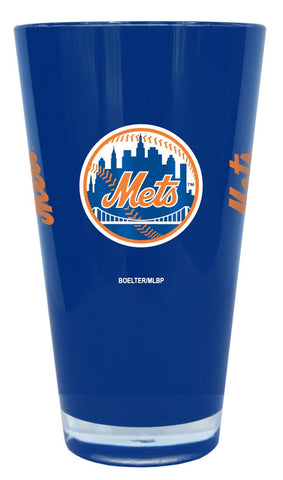 New York Mets Glass 20oz Pint Plastic Insulated CO