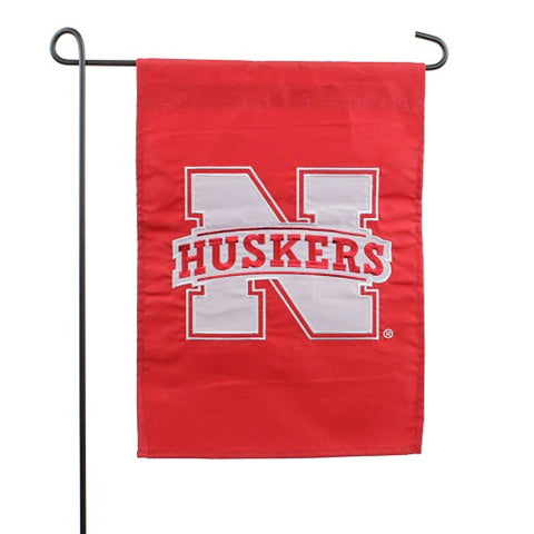 Nebraska Cornhuskers Flag Garden Style Applique Sculpted CO