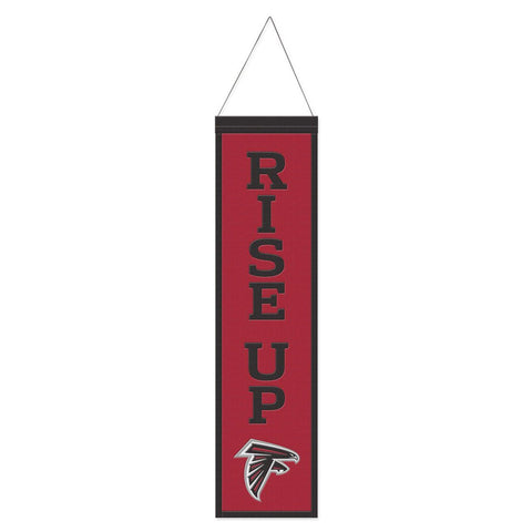 Atlanta Falcons Banner Wool 8x32 Heritage Slogan Design - Special Order