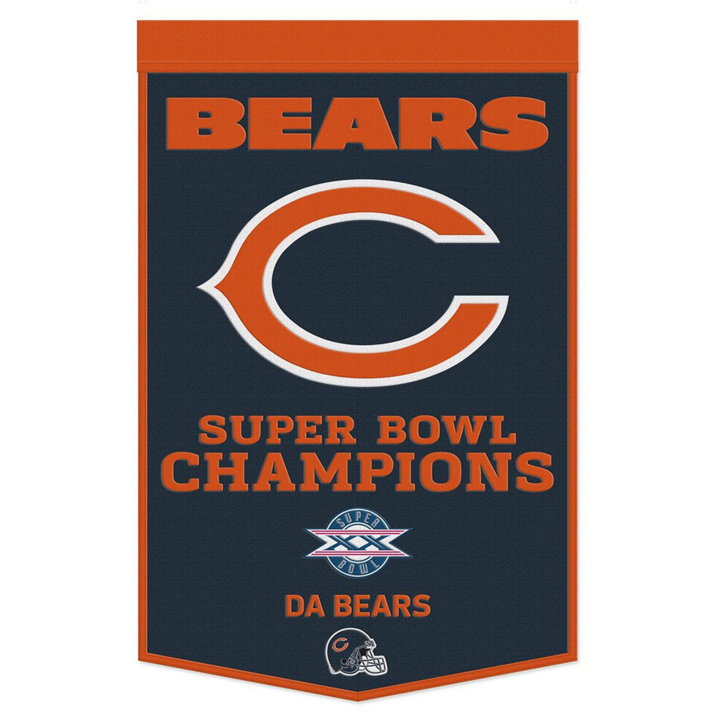 Chicago Bears Banner Wool 24x38 Dynasty Champ Design
