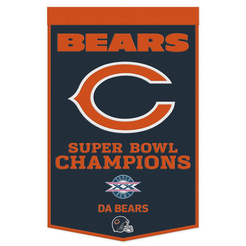 Chicago Bears Banner Wool 24x38 Dynasty Champ Design
