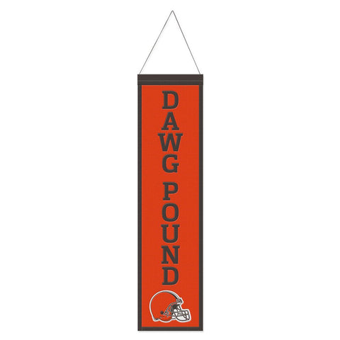 Cleveland Browns Banner Wool 8x32 Heritage Slogan Design - Special Order