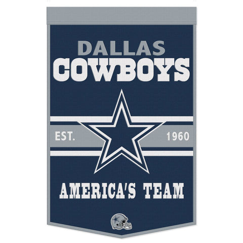 Dallas Cowboys Banner Wool 24x38 Dynasty Slogan Design - Special Order