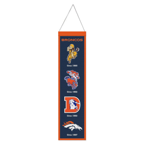 Denver Broncos Banner Wool 8x32 Heritage Evolution Design