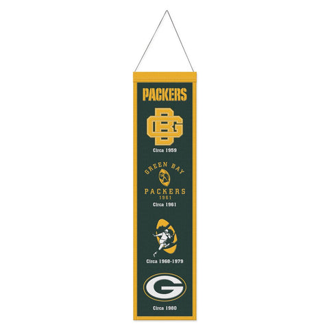 Green Bay Packers Banner Wool 8x32 Heritage Evolution Design