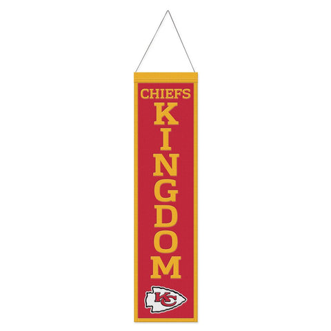 Kansas City Chiefs Banner Wool 8x32 Heritage Slogan Design - Special Order
