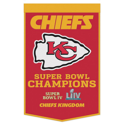 Kansas City Chiefs Banner Wool 24x38 Dynasty Champ Design