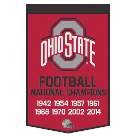 Ohio State Buckeyes Banner Wool 24x38 Dynasty Champ Design Football