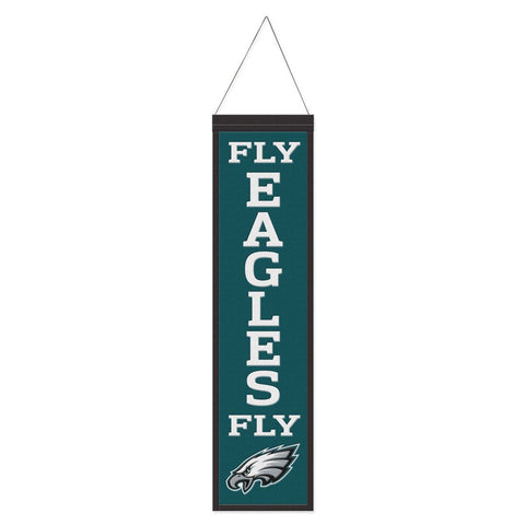 Philadelphia Eagles Banner Wool 8x32 Heritage Slogan Design - Special Order