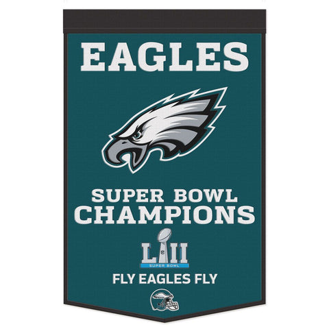 Philadelphia Eagles Banner Wool 24x38 Dynasty Champ Design - Special Order