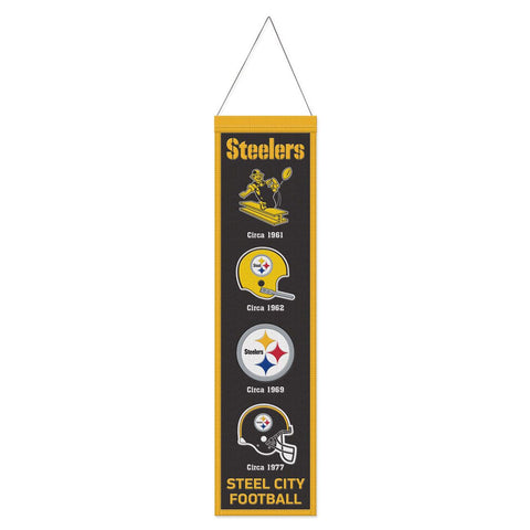 Pittsburgh Steelers Banner Wool 8x32 Heritage Evolution Design