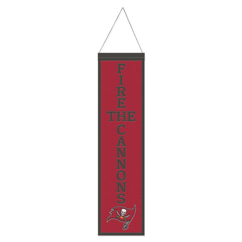 Tampa Bay Buccaneers Banner Wool 8x32 Heritage Slogan Design - Special Order