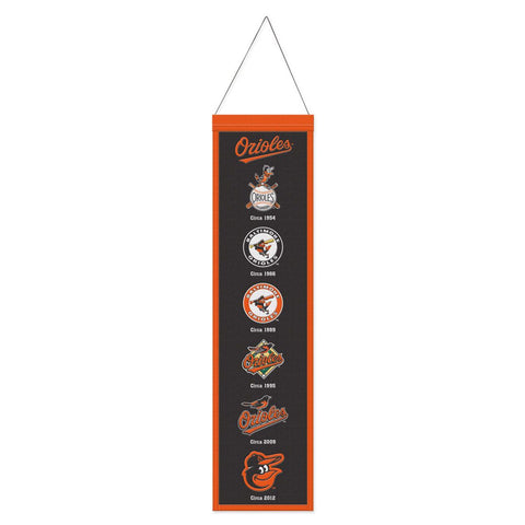 Baltimore Orioles Banner Wool 8x32 Heritage Evolution Design - Special Order