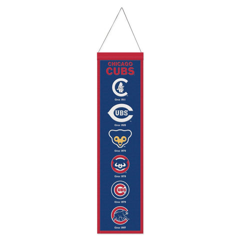 Chicago Cubs Banner Wool 8x32 Heritage Evolution Design