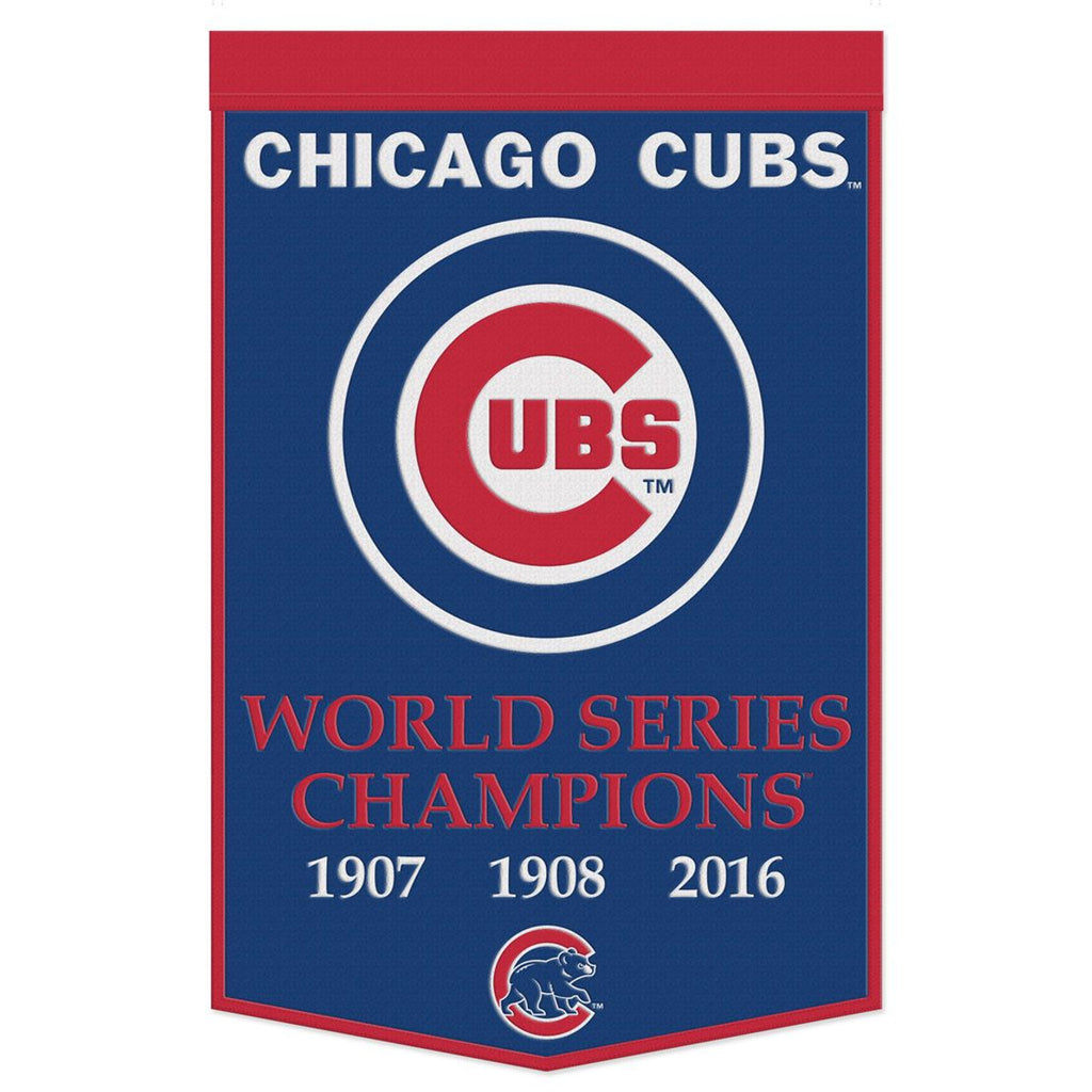 Chicago Cubs Banner Wool 24x38 Dynasty Champ Design