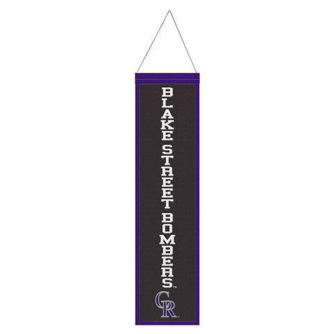 Colorado Rockies Banner Wool 8x32 Heritage Slogan Design - Special Order