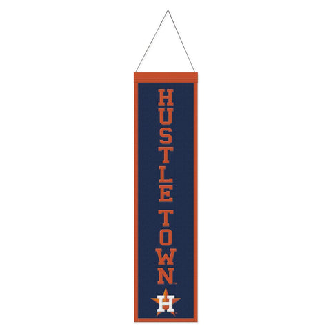 Houston Astros Banner Wool 8x32 Heritage Slogan Design - Special Order