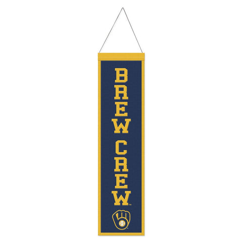 Milwaukee Brewers Banner Wool 8x32 Heritage Slogan Design - Special Order