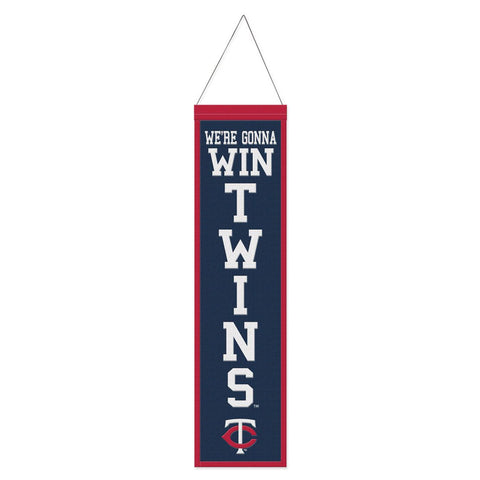 Minnesota Twins Banner Wool 8x32 Heritage Slogan Design - Special Order