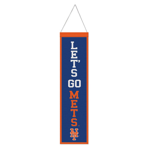 New York Mets Banner Wool 8x32 Heritage Slogan Design - Special Order