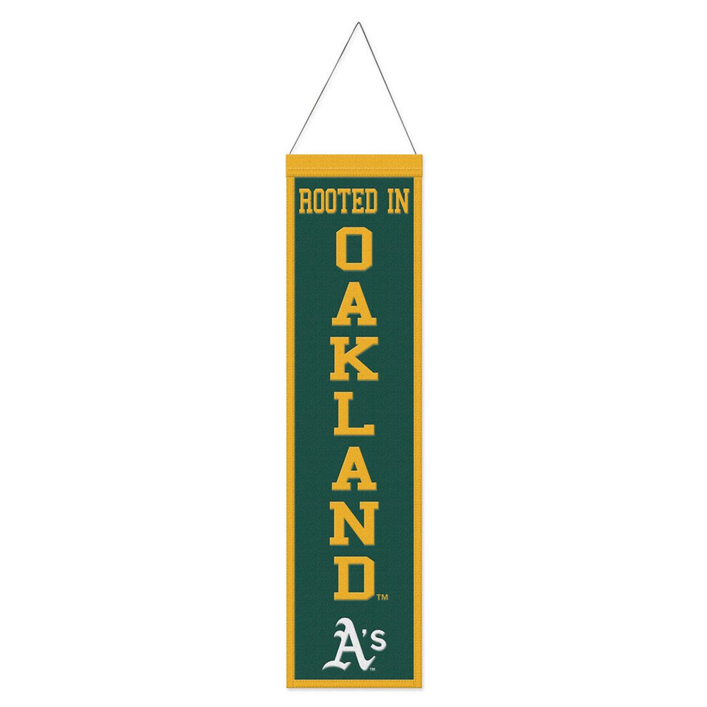 Oakland Athletics Banner Wool 8x32 Heritage Slogan Design - Special Order