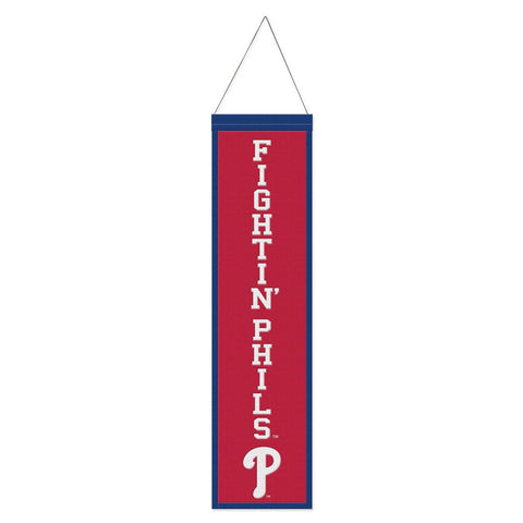 Philadelphia Phillies Banner Wool 8x32 Heritage Slogan Design - Special Order