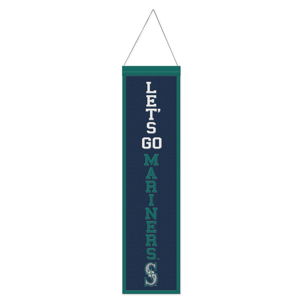 Seattle Mariners Banner Wool 8x32 Heritage Slogan Design - Special Order