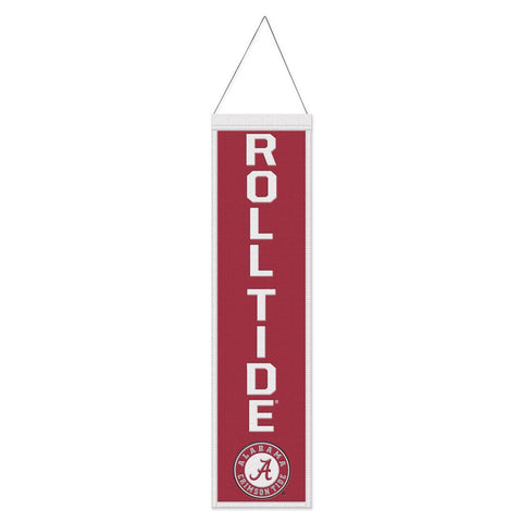 Alabama Crimson Tide Banner Wool 8x32 Heritage Slogan Design - Special Order