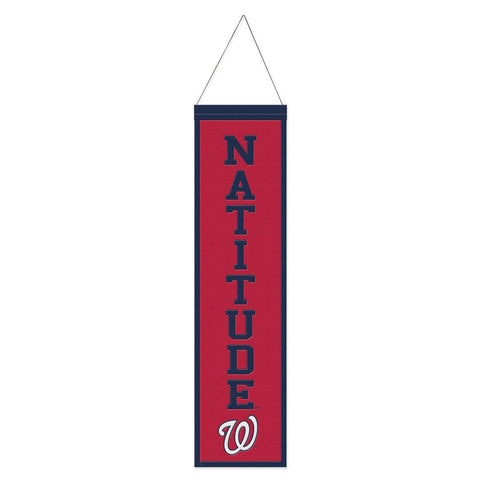 Washington Nationals Banner Wool 8x32 Heritage Slogan Design - Special Order