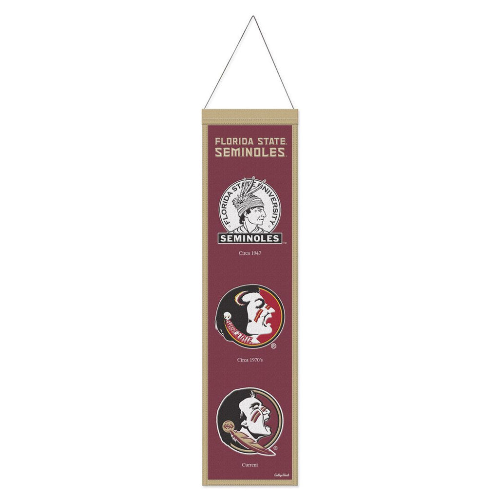 Florida State Seminoles Banner Wool 8x32 Heritage Evolution Design - Special Order