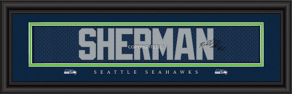 Seattle Seahawks Richard Sherman Print - Signature 8"x24"