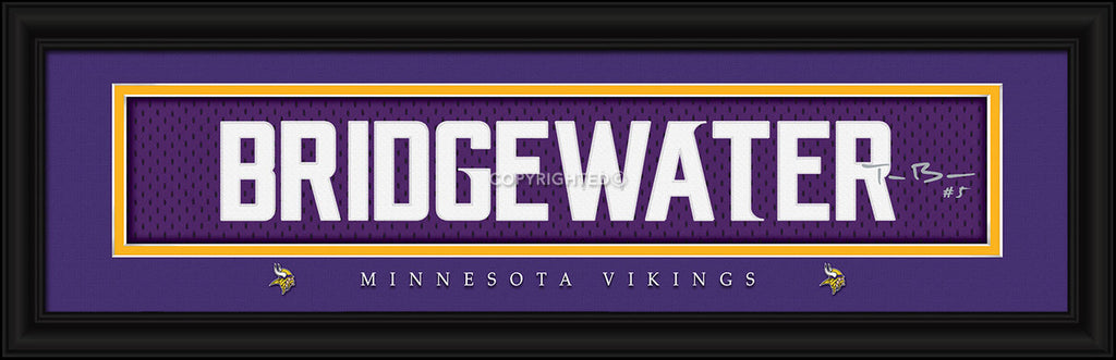 Minnesota Vikings Print 8x24 Signature Style Teddy Bridgewater