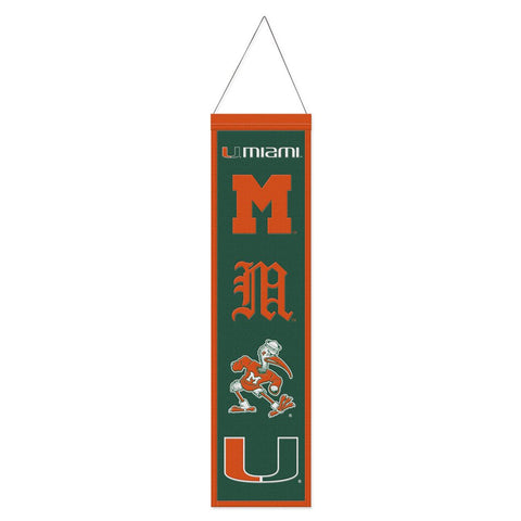 Miami Hurricanes Banner Wool 8x32 Heritage Evolution Design