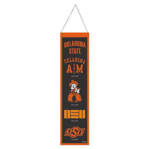 Oklahoma State Cowboys Banner Wool 8x32 Heritage Evolution Design