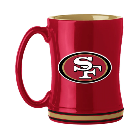 San Francisco 49ers Coffee Mug 14oz Sculpted Relief Team Color