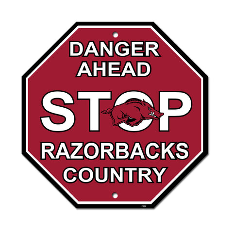 Arkansas Razorbacks Sign 12x12 Plastic Stop Style CO