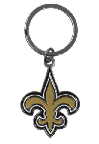 New Orleans Saints Chrome Logo Cut Keychain