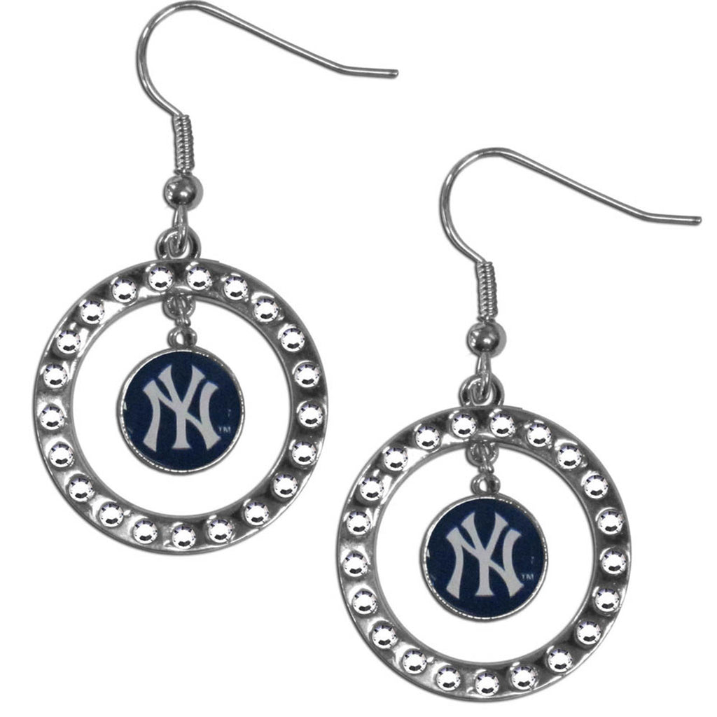 New York Yankees Earrings Hoop Rhinestone CO