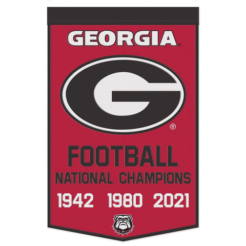 Georgia Bulldogs Banner Wool 24x38 Dynasty Champ Design Football