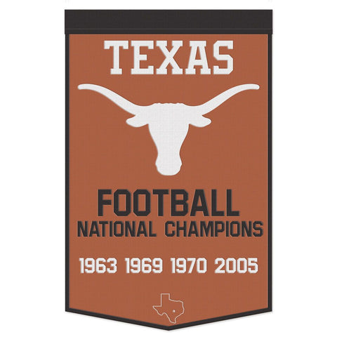 Texas Longhorns Banner Wool 24x38 Dynasty Champ Design Football