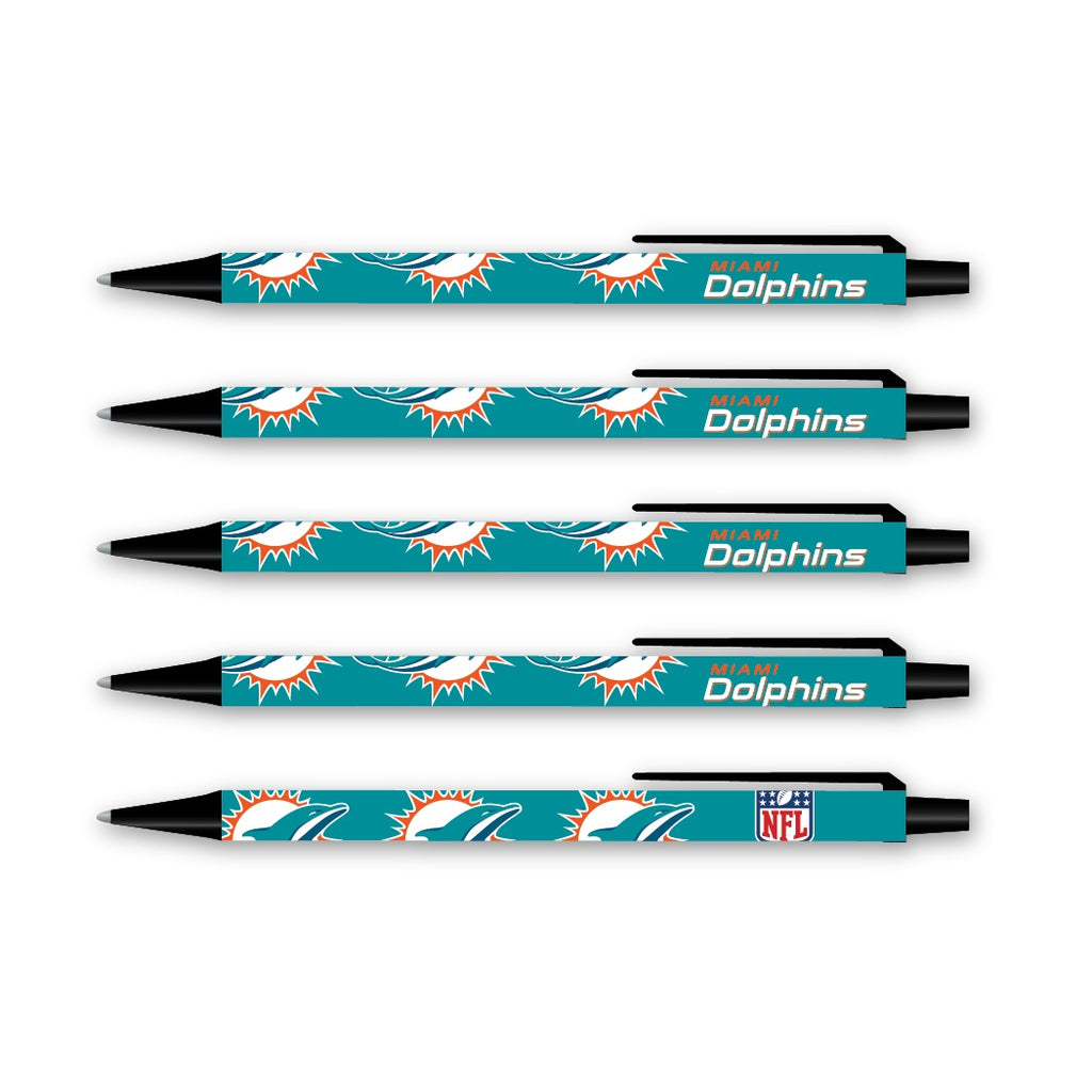 Miami Dolphins Pens Click Style 5 Pack