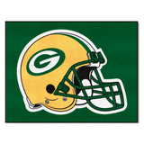 Green Bay Packers All-Star Rug - 34 in. x 42.5 in., Helmet Logo