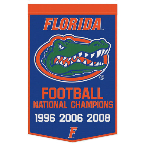 Florida Gators Banner Wool 24x38 Dynasty Champ Design Football - Special Order