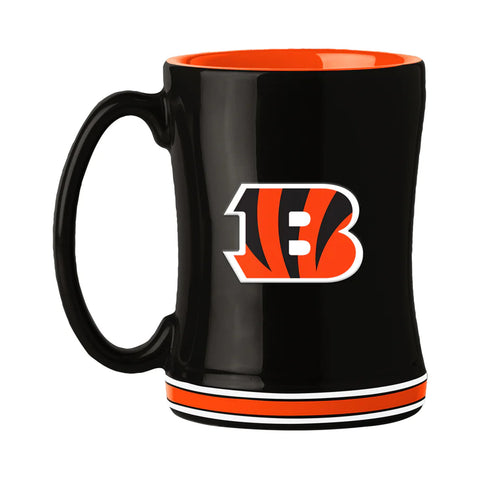 Cincinnati Bengals Coffee Mug 14oz Sculpted Relief Team Color
