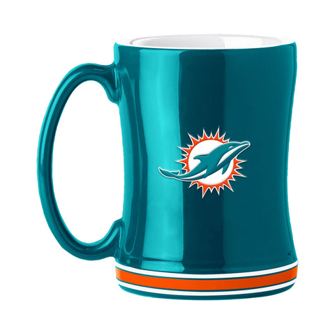 Miami Dolphins Coffee Mug 14oz Sculpted Relief Team Color