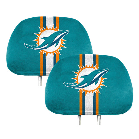 Miami Dolphins Printed Head Rest Cover Set - 2 Pieces