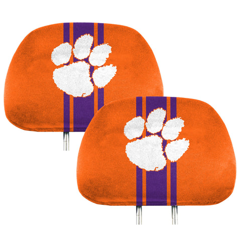 Clemson Tigers Printed Head Rest Cover Set - 2 Pieces