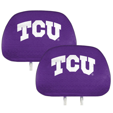 TCU Horned Frogs Printed Head Rest Cover Set - 2 Pieces