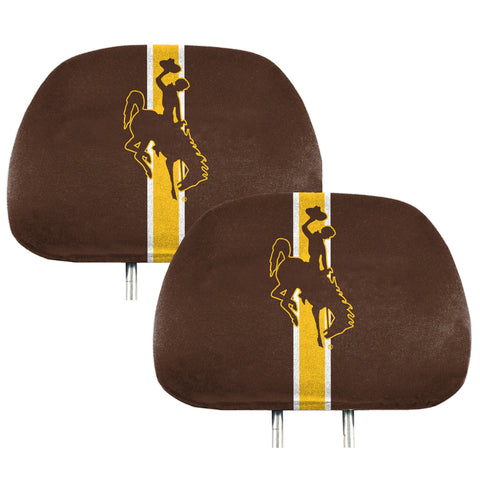 Wyoming Cowboys Printed Head Rest Cover Set - 2 Pieces